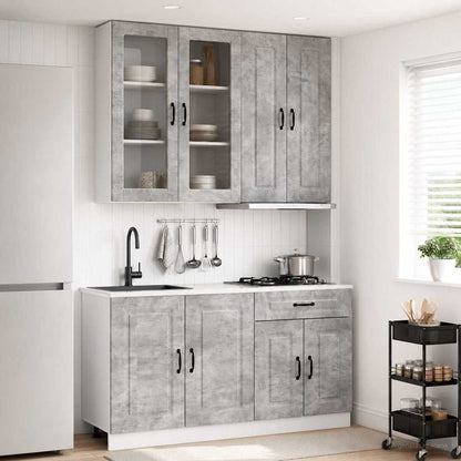 vidaXL Kitchen Unit KALMAR 4 pcs Concrete Grey Engineered Wood