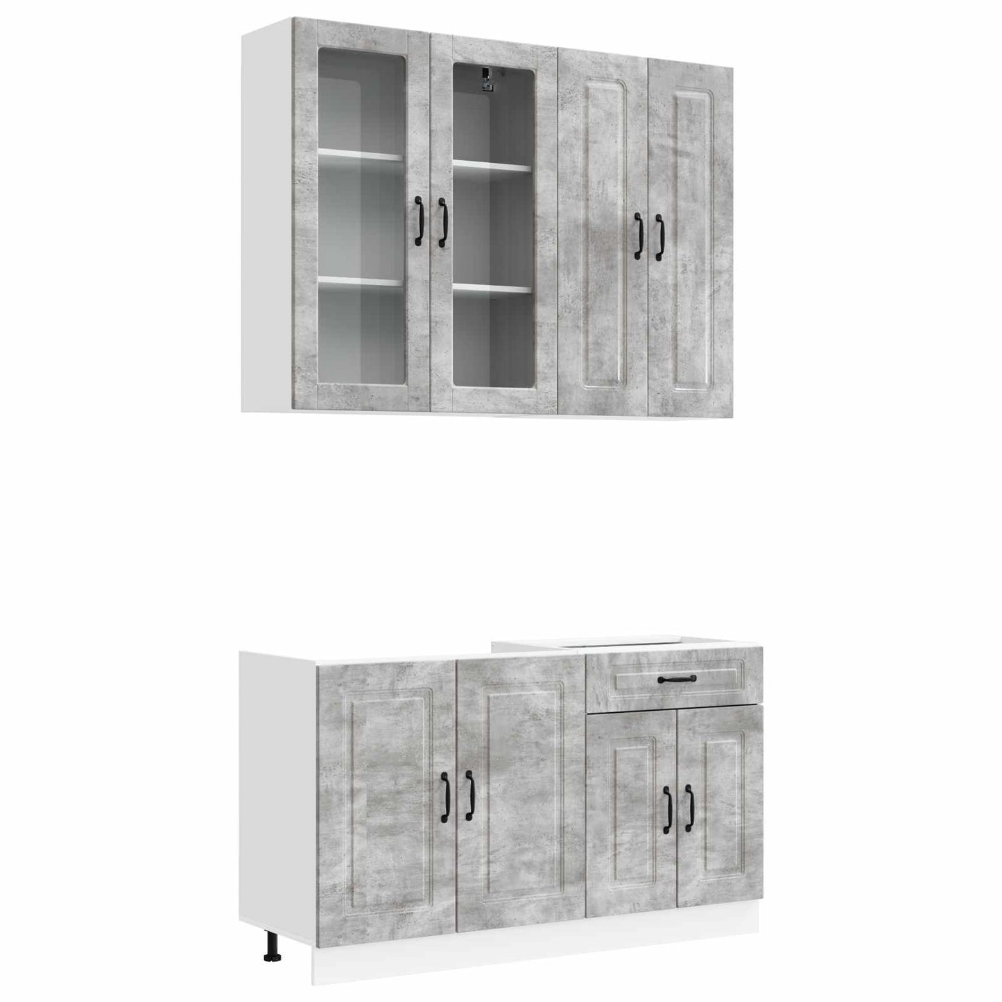 vidaXL Kitchen Unit KALMAR 4 pcs Concrete Grey Engineered Wood