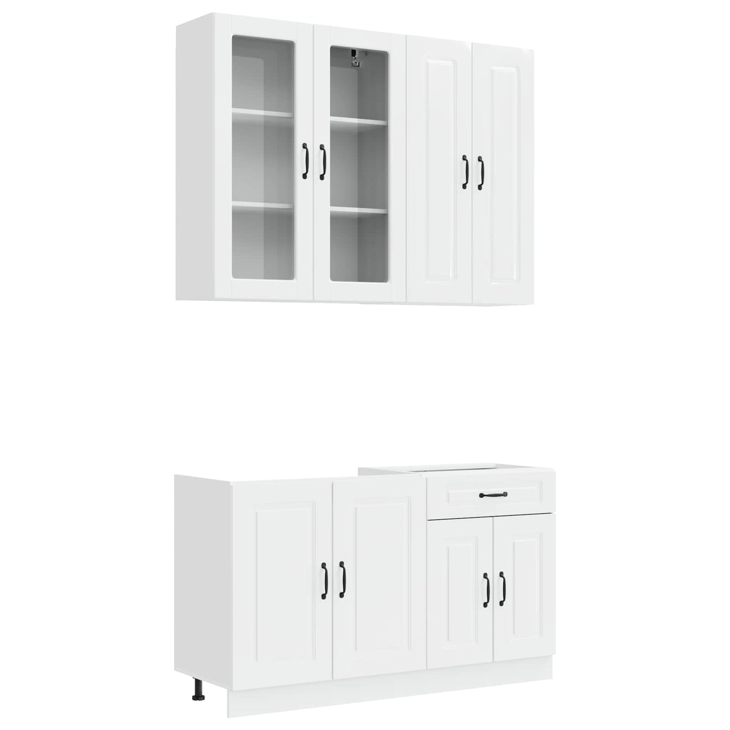 vidaXL Kitchen Unit KALMAR 4 pcs High Gloss White Engineered Wood