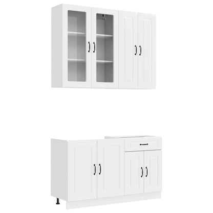 vidaXL Kitchen Unit KALMAR 4 pcs High Gloss White Engineered Wood