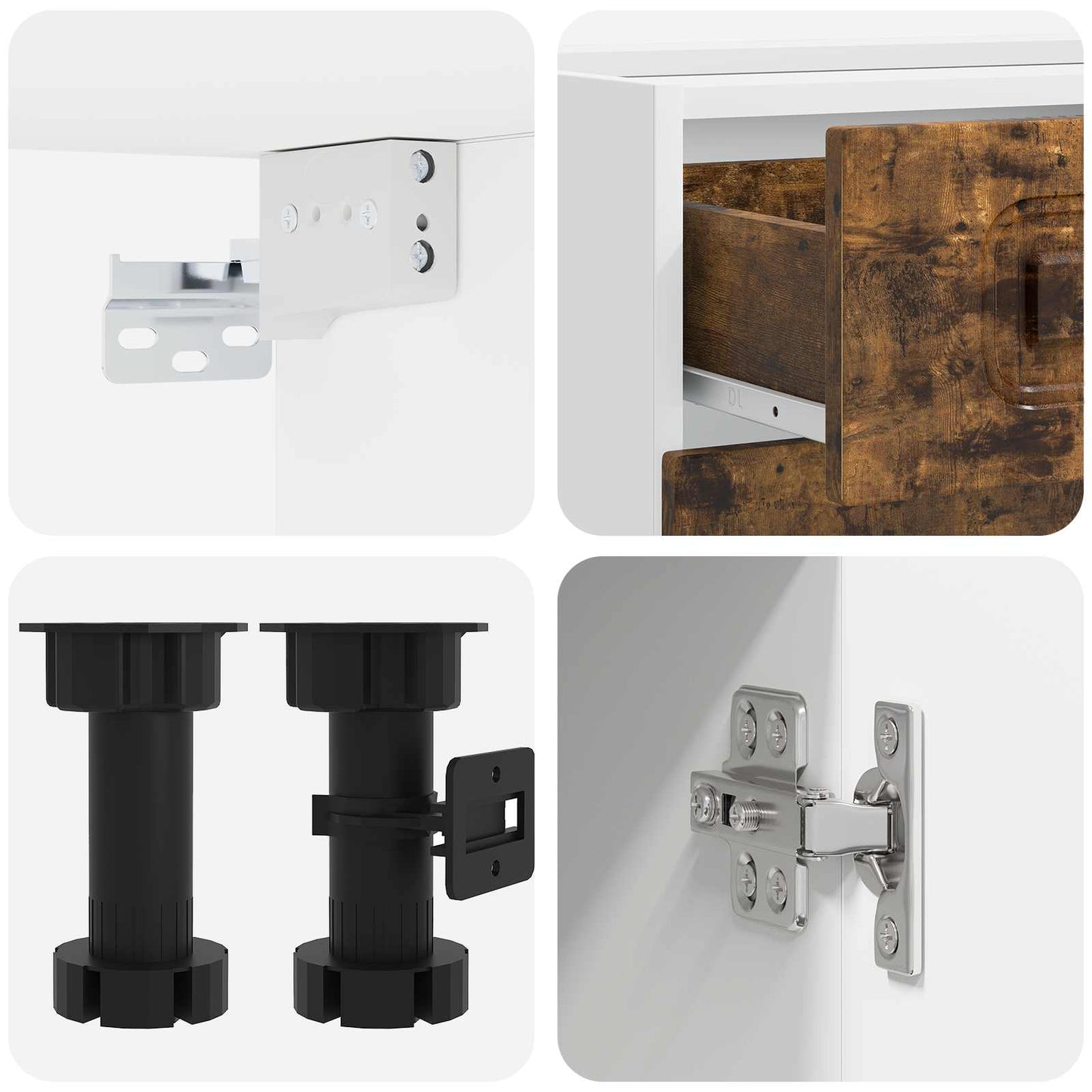 vidaXL Kitchen Unit KALMAR 4 pcs Smoked Oak Engineered Wood
