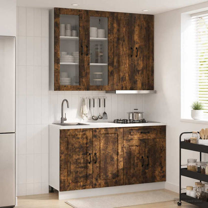vidaXL Kitchen Unit KALMAR 4 pcs Smoked Oak Engineered Wood