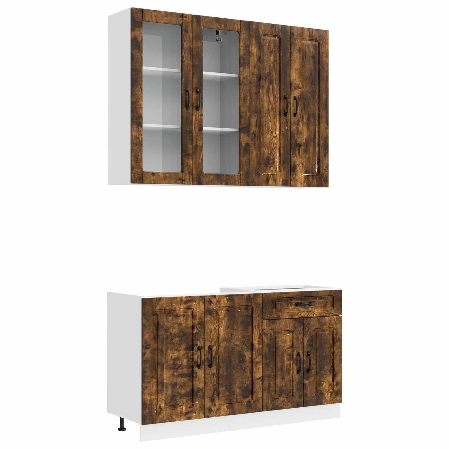 vidaXL Kitchen Unit KALMAR 4 pcs Smoked Oak Engineered Wood