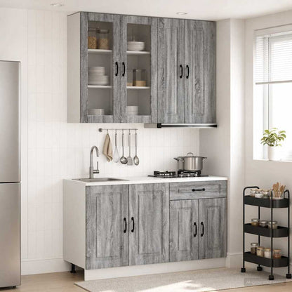 vidaXL Kitchen Unit KALMAR 4 pcs Grey Sonoma Engineered Wood