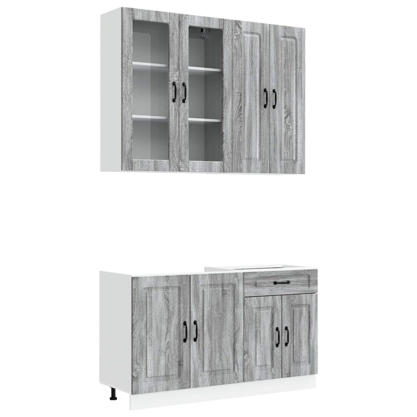 vidaXL Kitchen Unit KALMAR 4 pcs Grey Sonoma Engineered Wood