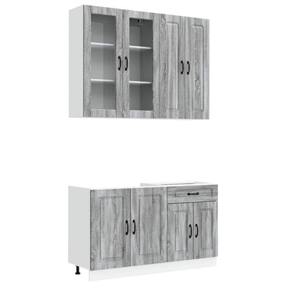 vidaXL Kitchen Unit KALMAR 4 pcs Grey Sonoma Engineered Wood