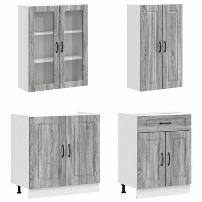 vidaXL Kitchen Unit KALMAR 4 pcs Grey Sonoma Engineered Wood