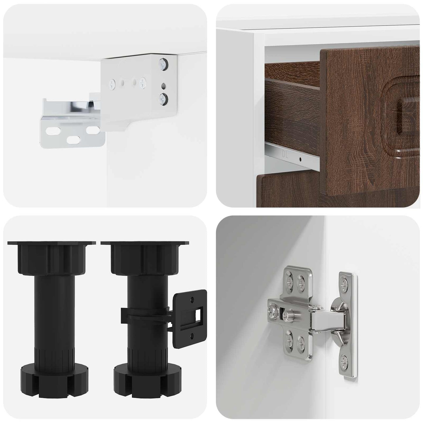 vidaXL Kitchen Unit KALMAR 4 pcs Brown Oak Engineered Wood