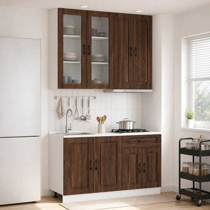 vidaXL Kitchen Unit KALMAR 4 pcs Brown Oak Engineered Wood