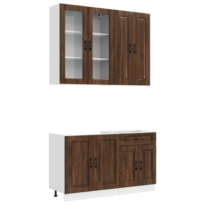 vidaXL Kitchen Unit KALMAR 4 pcs Brown Oak Engineered Wood