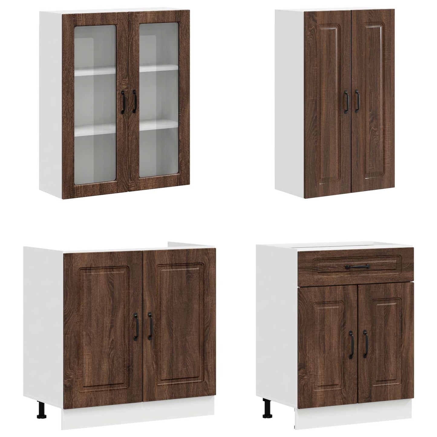 vidaXL Kitchen Unit KALMAR 4 pcs Brown Oak Engineered Wood
