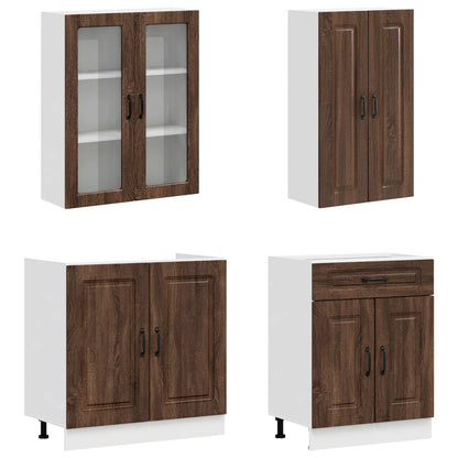 vidaXL Kitchen Unit KALMAR 4 pcs Brown Oak Engineered Wood