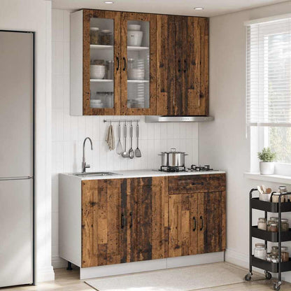 vidaXL Kitchen Unit KALMAR 4 pcs Old Wood Engineered Wood