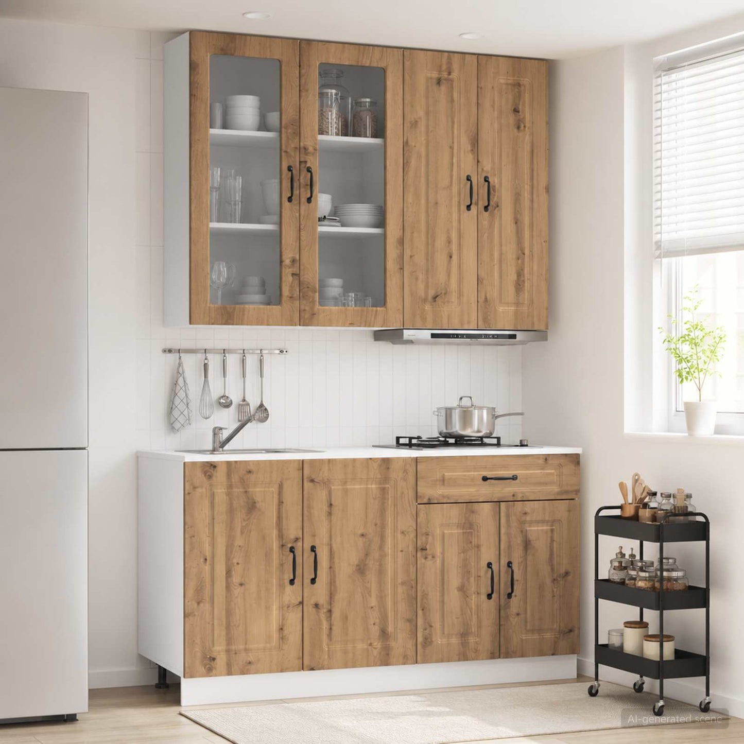 vidaXL Kitchen Unit KALMAR 4 pcs Artisan Oak Engineered Wood