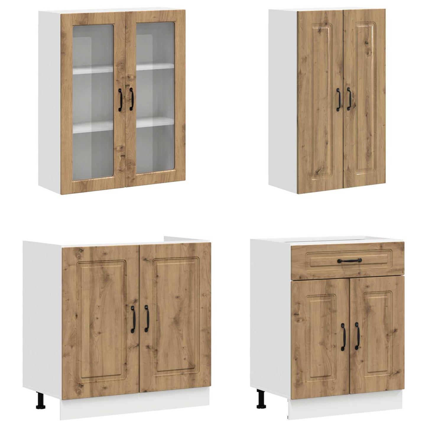 vidaXL Kitchen Unit KALMAR 4 pcs Artisan Oak Engineered Wood