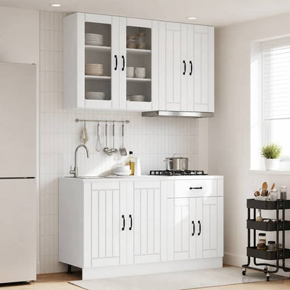 vidaXL Kitchen Unit LUCCA 4 pcs White Engineered Wood