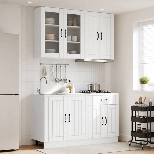 vidaXL Kitchen Unit LUCCA 4 pcs White Engineered Wood