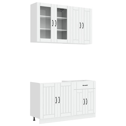 vidaXL Kitchen Unit LUCCA 4 pcs White Engineered Wood