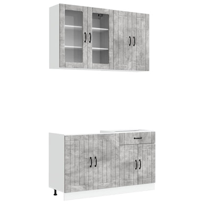 vidaXL Kitchen Unit LUCCA 4 pcs Concrete Grey Engineered Wood