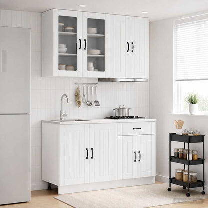 vidaXL Kitchen Unit LUCCA 4 pcs High Gloss White Engineered Wood