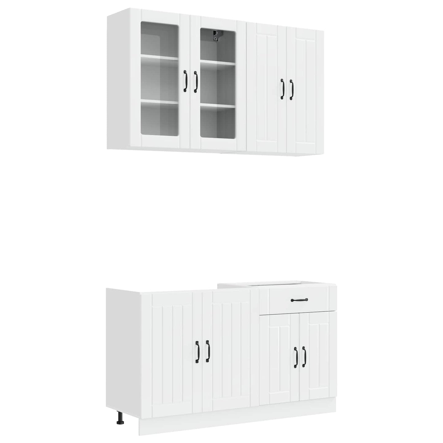 vidaXL Kitchen Unit LUCCA 4 pcs High Gloss White Engineered Wood
