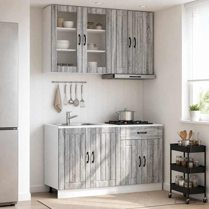 vidaXL Kitchen Unit LUCCA 4 pcs Grey Sonoma Engineered Wood