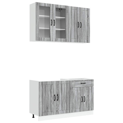 vidaXL Kitchen Unit LUCCA 4 pcs Grey Sonoma Engineered Wood