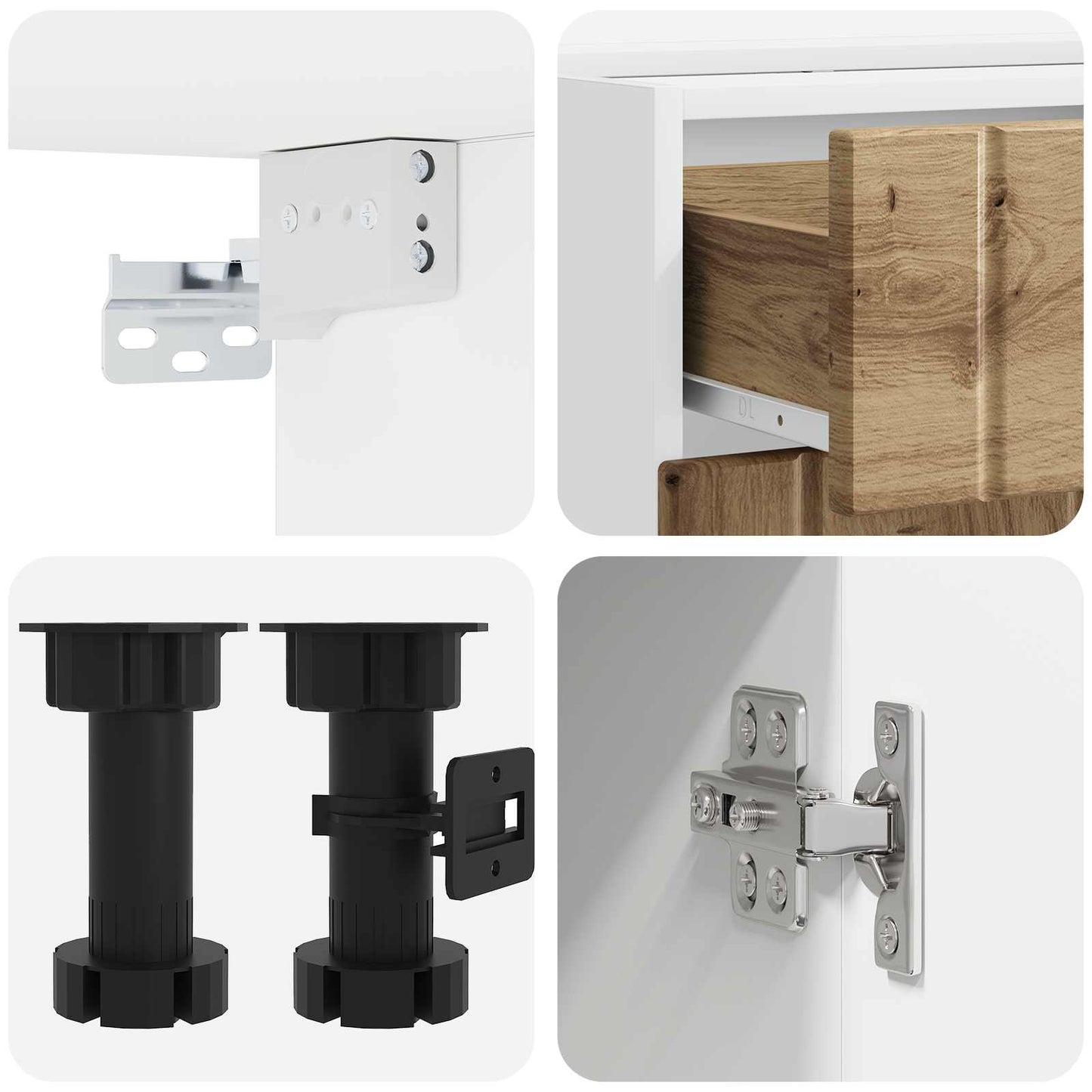 vidaXL Kitchen Unit LUCCA 4 pcs Artisan Oak Engineered Wood