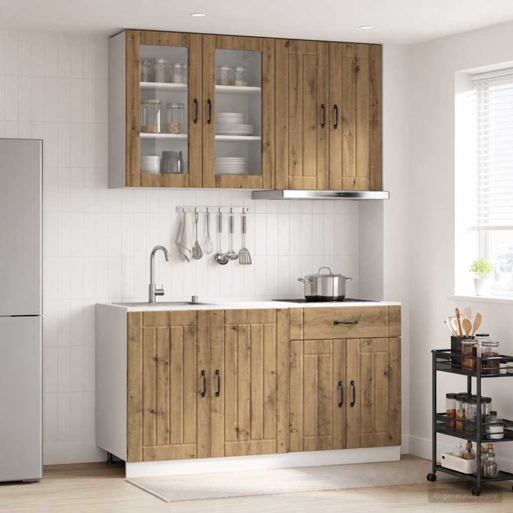 vidaXL Kitchen Unit LUCCA 4 pcs Artisan Oak Engineered Wood