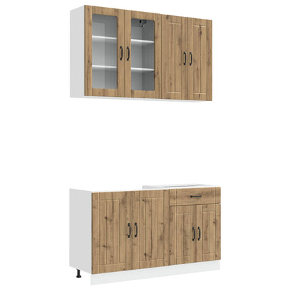 vidaXL Kitchen Unit LUCCA 4 pcs Artisan Oak Engineered Wood