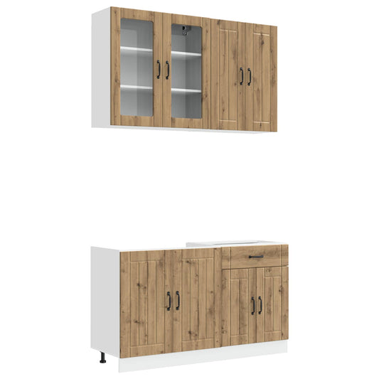 vidaXL Kitchen Unit LUCCA 4 pcs Artisan Oak Engineered Wood
