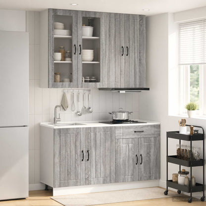 vidaXL Kitchen Unit LUCCA 4 pcs Grey Sonoma Engineered Wood