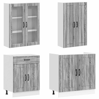 vidaXL Kitchen Unit LUCCA 4 pcs Grey Sonoma Engineered Wood