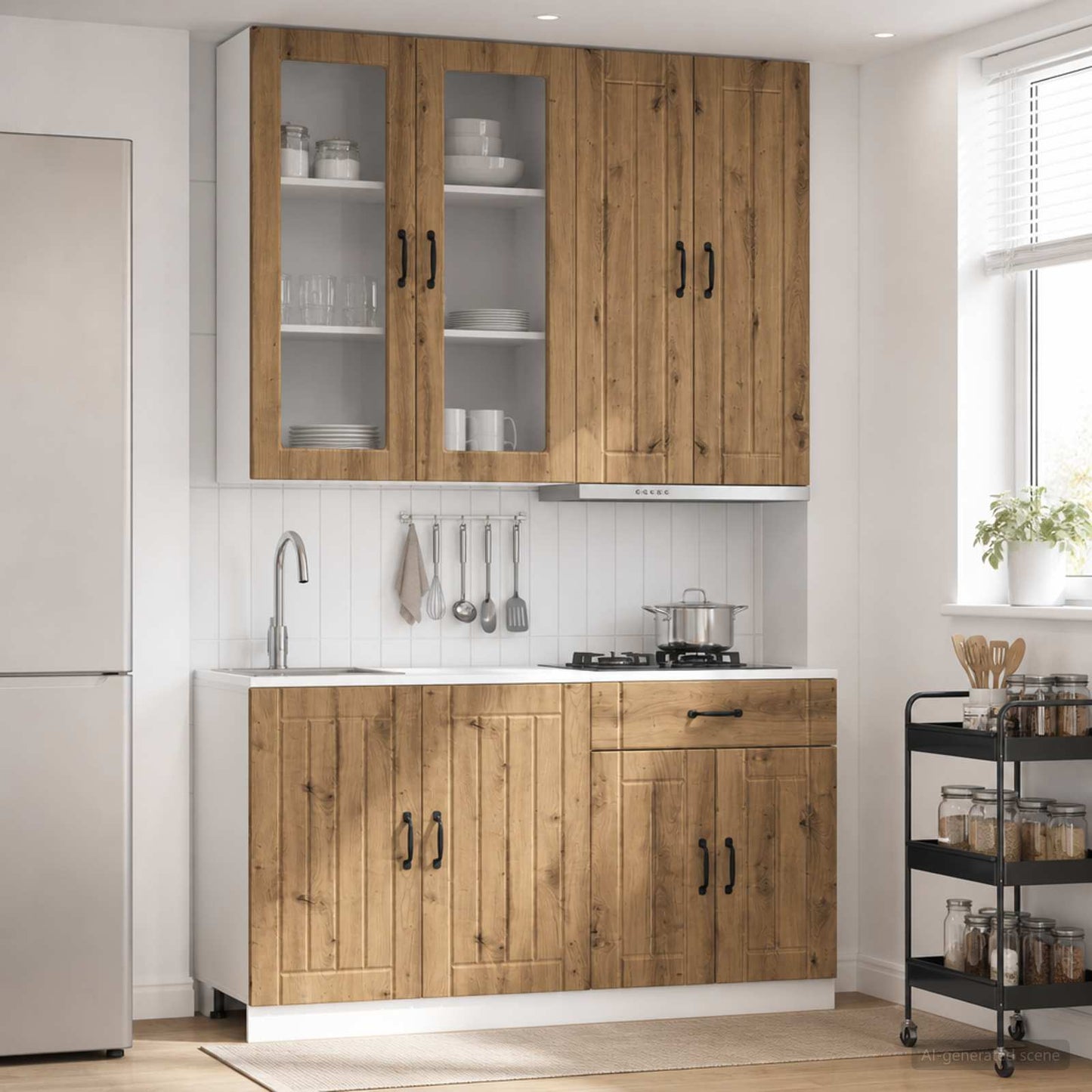 vidaXL Kitchen Unit LUCCA 4 pcs Artisan Oak Engineered Wood