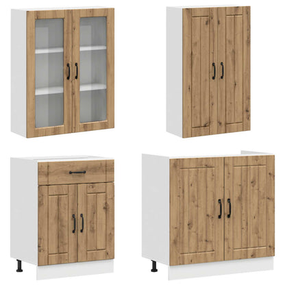 vidaXL Kitchen Unit LUCCA 4 pcs Artisan Oak Engineered Wood