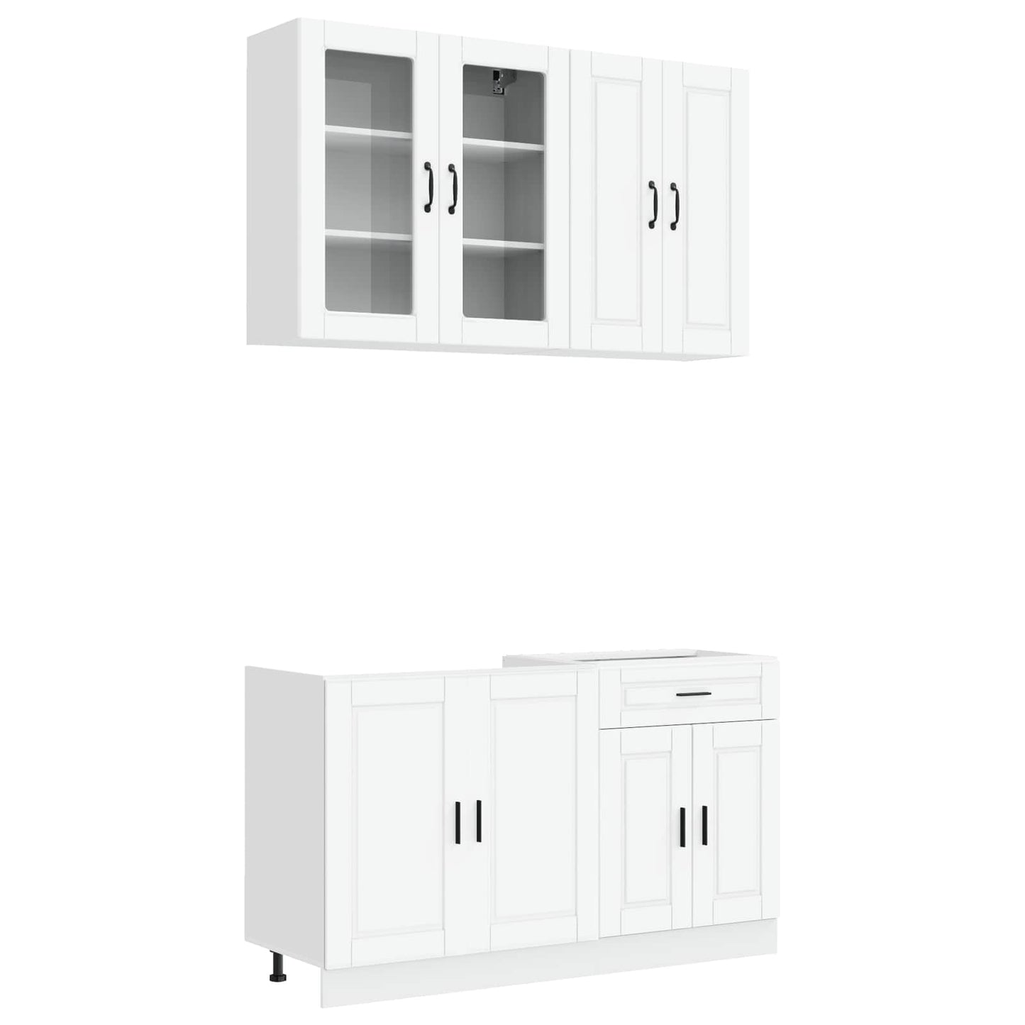 vidaXL Kitchen Unit PORTO 4 pcs White Engineered Wood