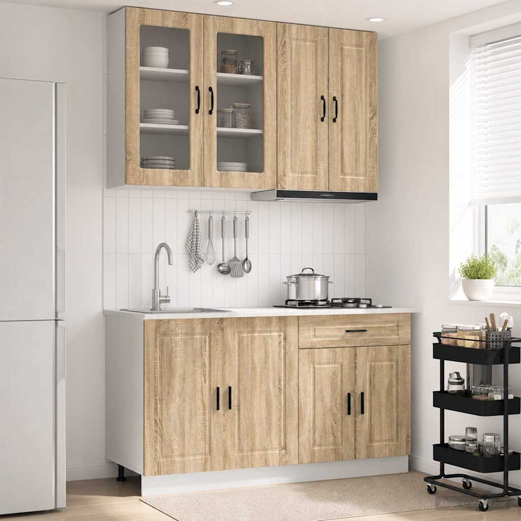 vidaXL Kitchen Unit PORTO 4 pcs Sonoma Oak Engineered Wood