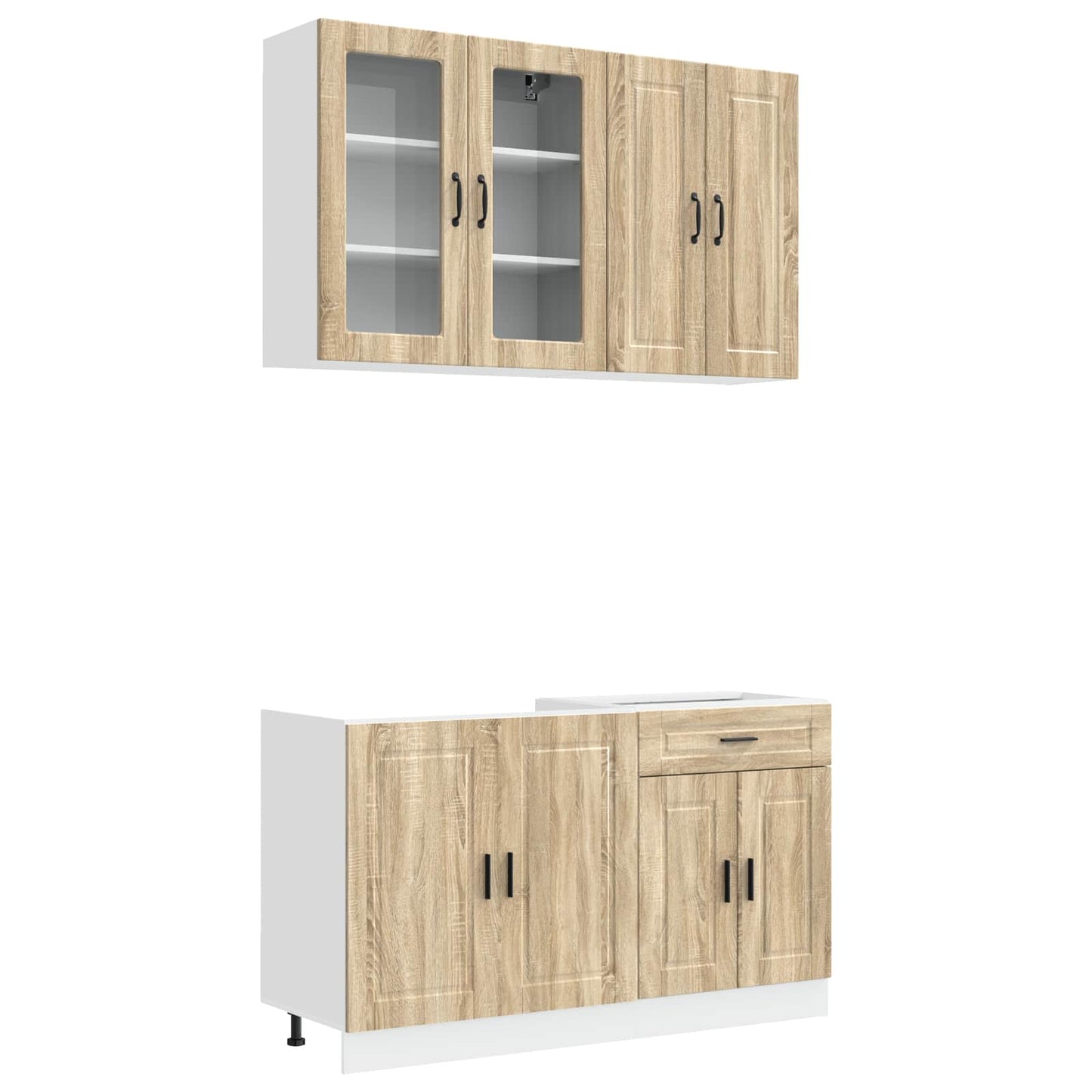 vidaXL Kitchen Unit PORTO 4 pcs Sonoma Oak Engineered Wood
