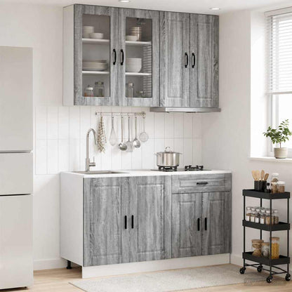 vidaXL Kitchen Unit PORTO 4 pcs Grey Sonoma Engineered Wood