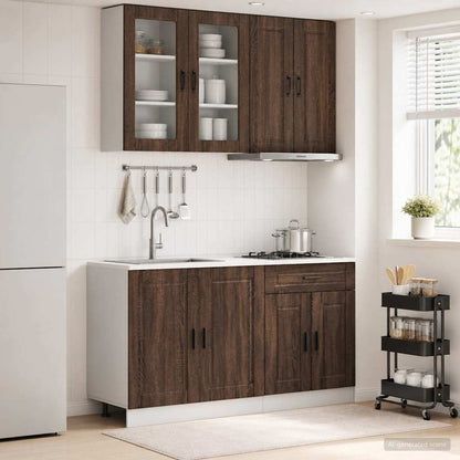vidaXL Kitchen Unit PORTO 4 pcs Brown Oak Engineered Wood