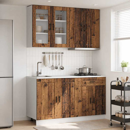 vidaXL Kitchen Unit PORTO 4 pcs Old Wood Engineered Wood