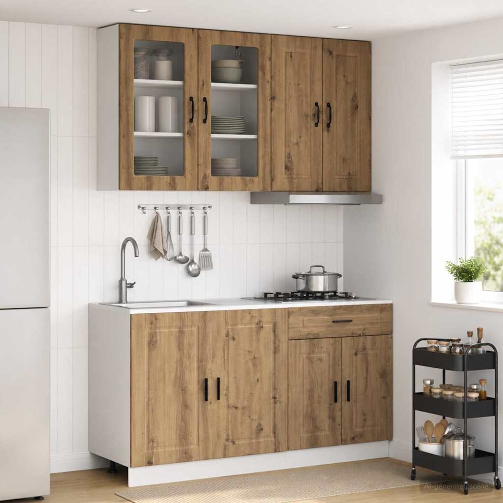 vidaXL Kitchen Unit PORTO 4 pcs Artisan Oak Engineered Wood