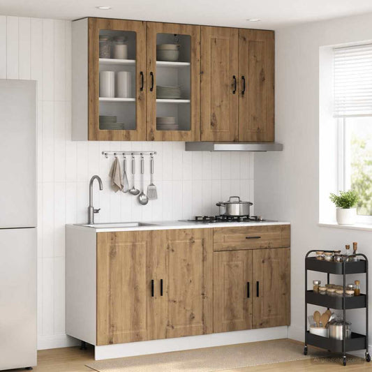 vidaXL Kitchen Unit PORTO 4 pcs Artisan Oak Engineered Wood