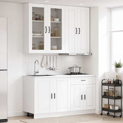 vidaXL Kitchen Unit PORTO 4 pcs White Engineered Wood