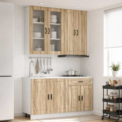 vidaXL Kitchen Unit PORTO 4 pcs Sonoma Oak Engineered Wood