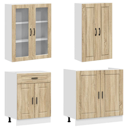 vidaXL Kitchen Unit PORTO 4 pcs Sonoma Oak Engineered Wood