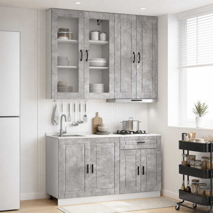 vidaXL Kitchen Unit PORTO 4 pcs Concrete Grey Engineered Wood