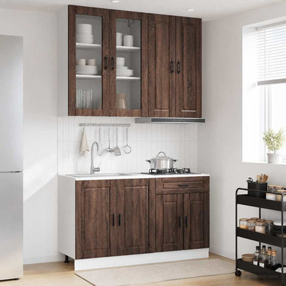 vidaXL Kitchen Unit PORTO 4 pcs Brown Oak Engineered Wood