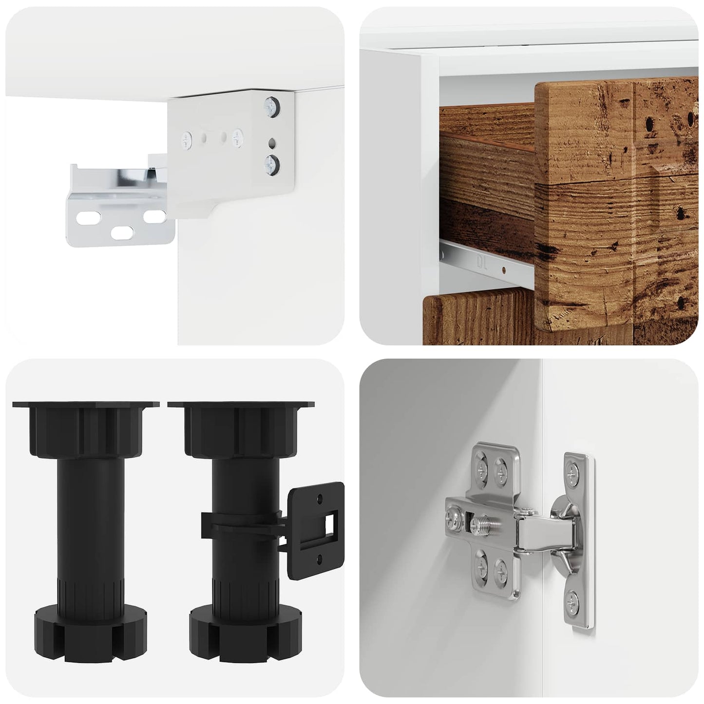 vidaXL Kitchen Unit PORTO 4 pcs Old Wood Engineered Wood