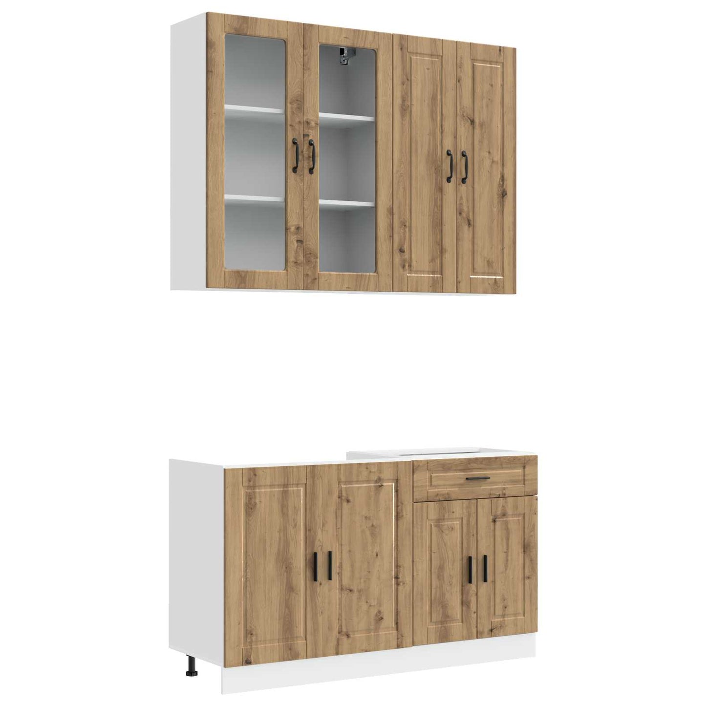 vidaXL Kitchen Unit PORTO 4 pcs Artisan Oak Engineered Wood